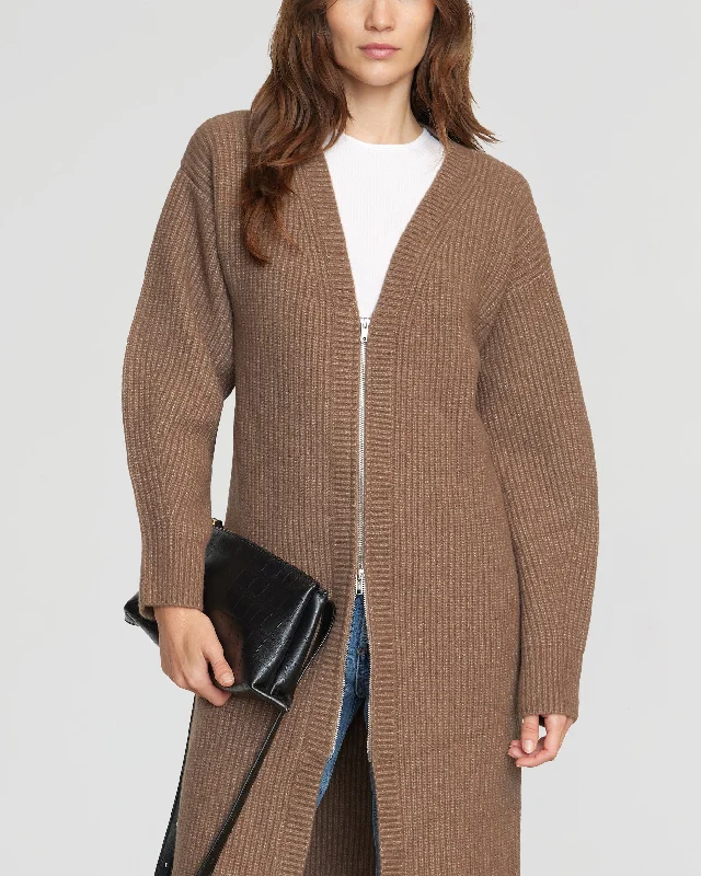 Alma Oversized Two-Way Zip Cardigan