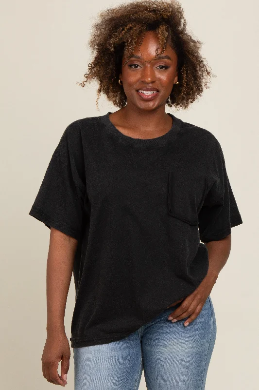 Charcoal Vintage Wash Oversized Maternity Tee