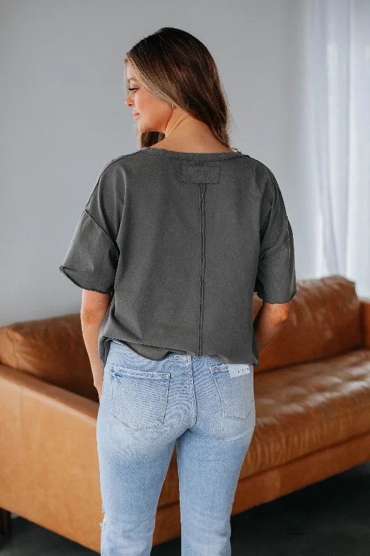 Dustyn Oversized Tee - Charcoal