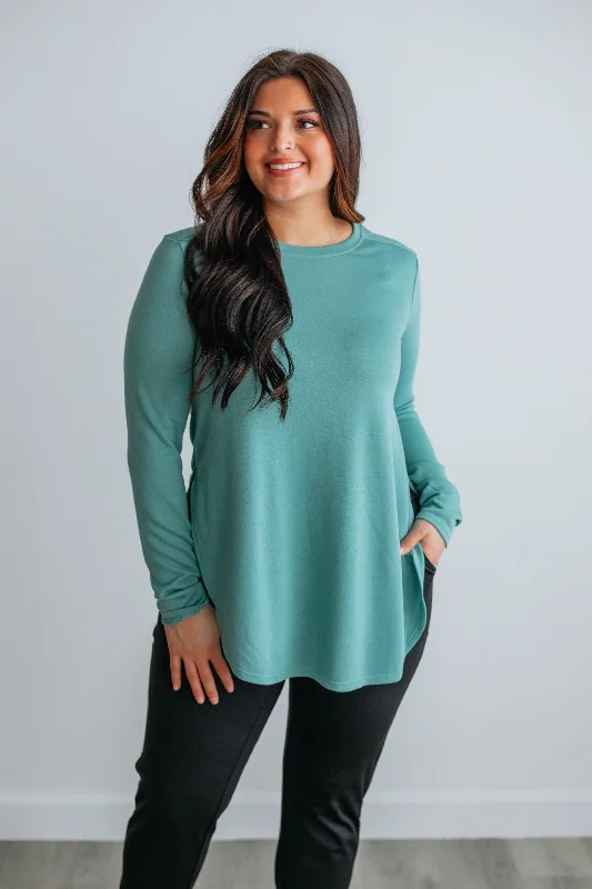 Jardin Long Sleeve Top - Teal