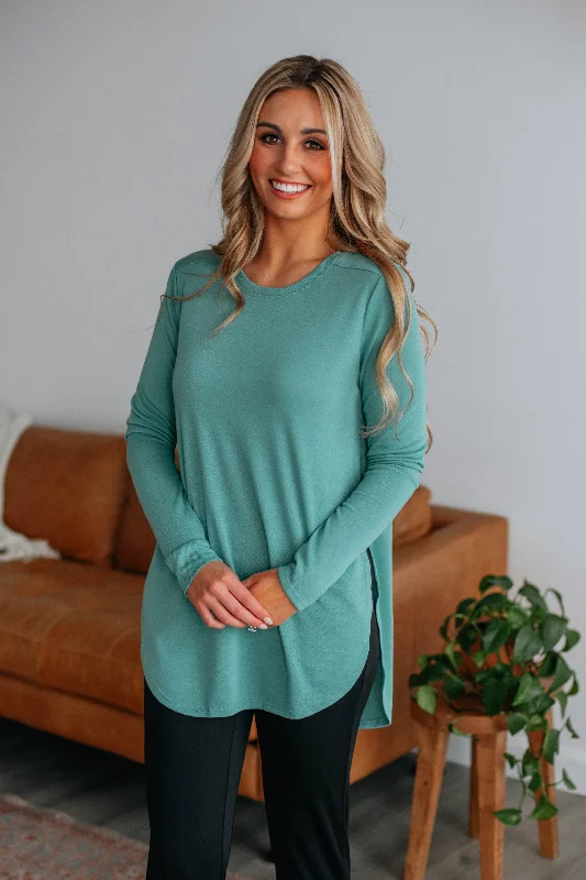 Jardin Long Sleeve Top - Teal