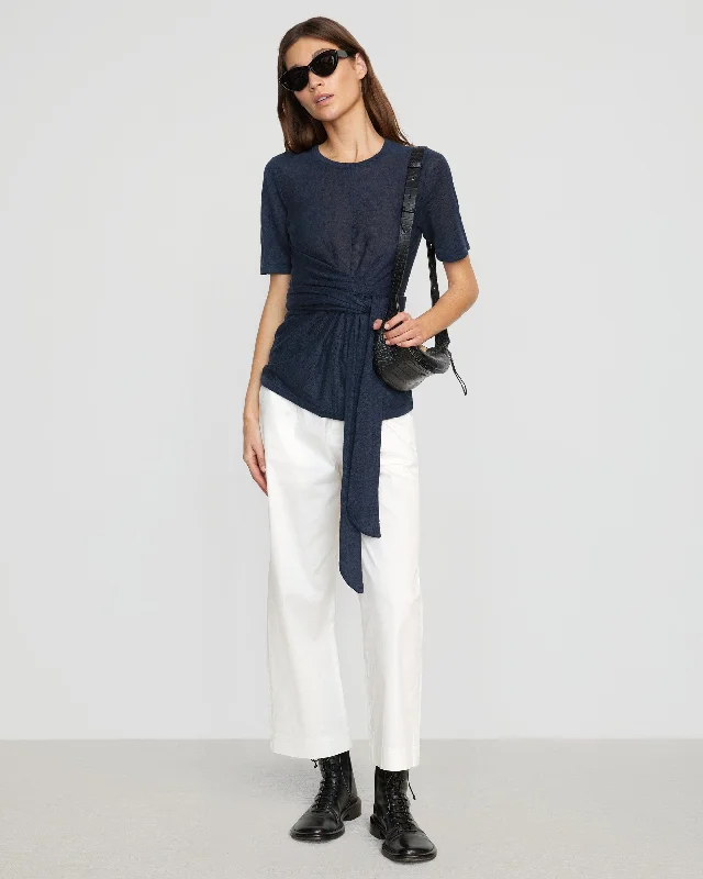 Lark Tie-Front Linen Sweater