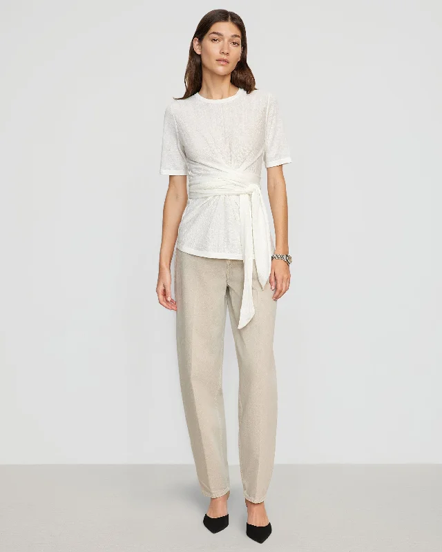 Lark Tie-Front Linen Sweater