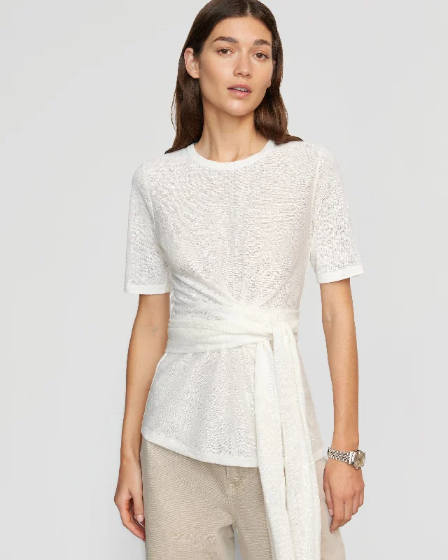 Lark Tie-Front Linen Sweater