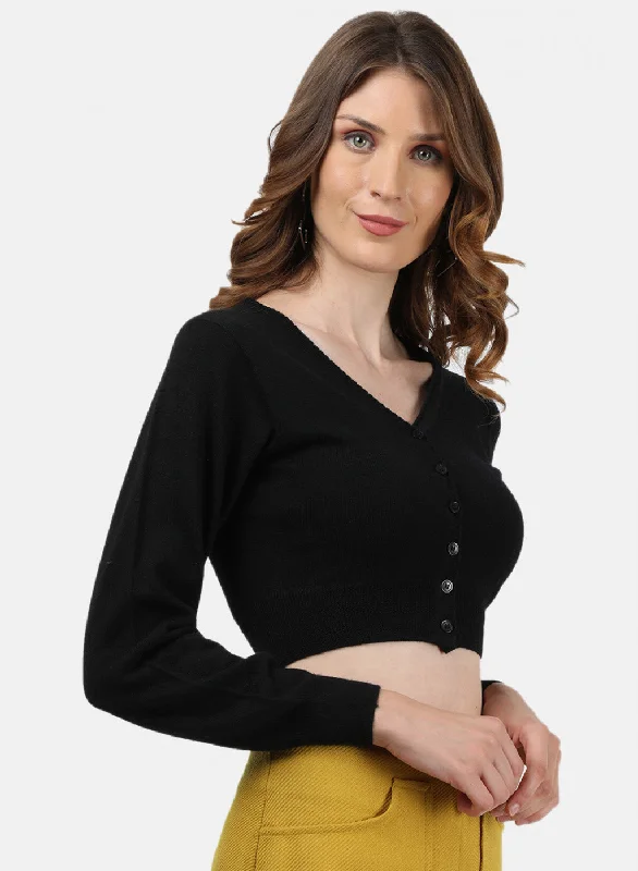 Women Black Solid Blouse