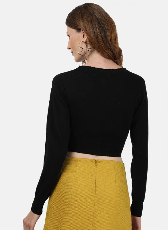 Women Black Solid Blouse