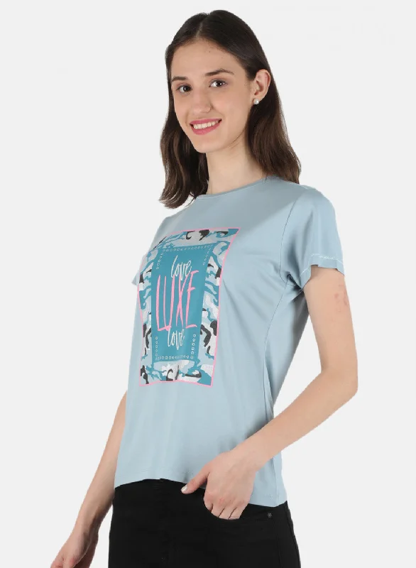 Women Blue Printed Top