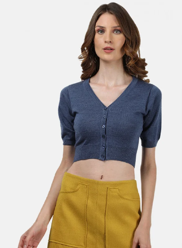 Women Blue Solid Blouse