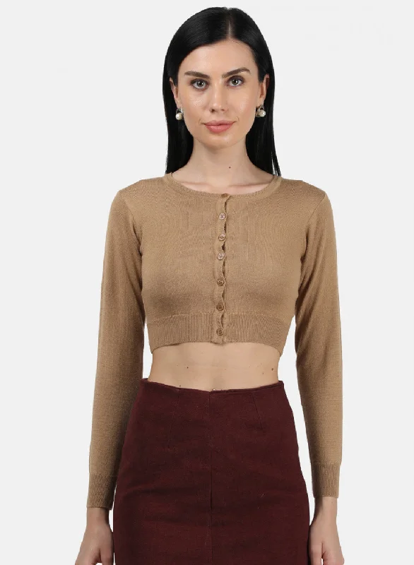 Women Brown Solid Blouse