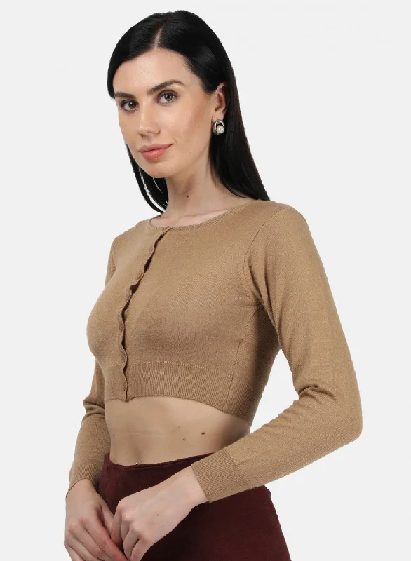 Women Brown Solid Blouse