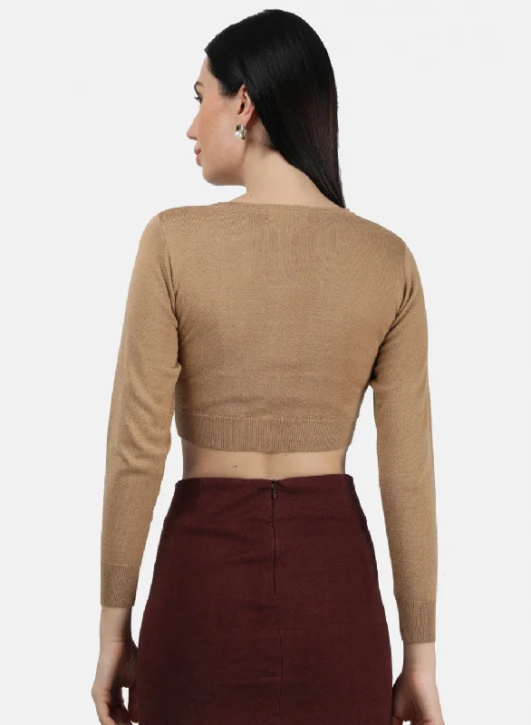 Women Brown Solid Blouse