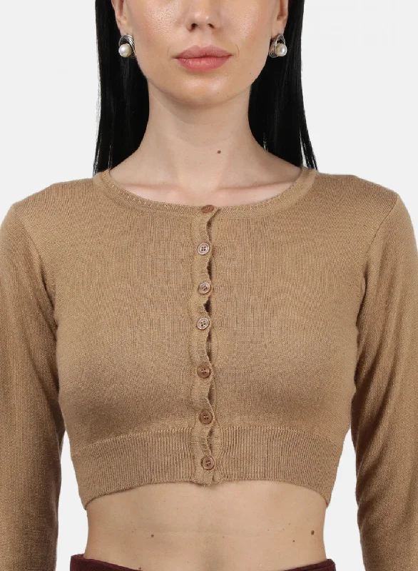 Women Brown Solid Blouse