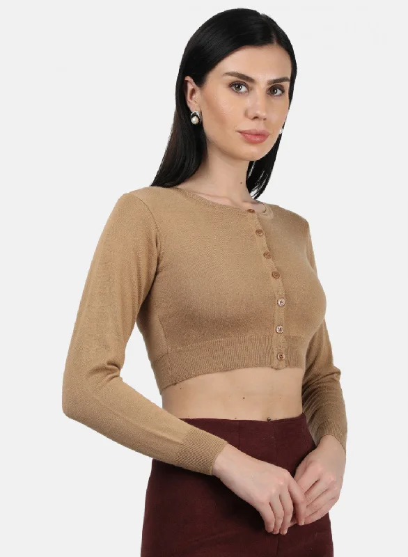 Women Brown Solid Blouse