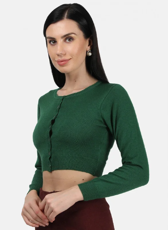 Women Green Solid Blouse