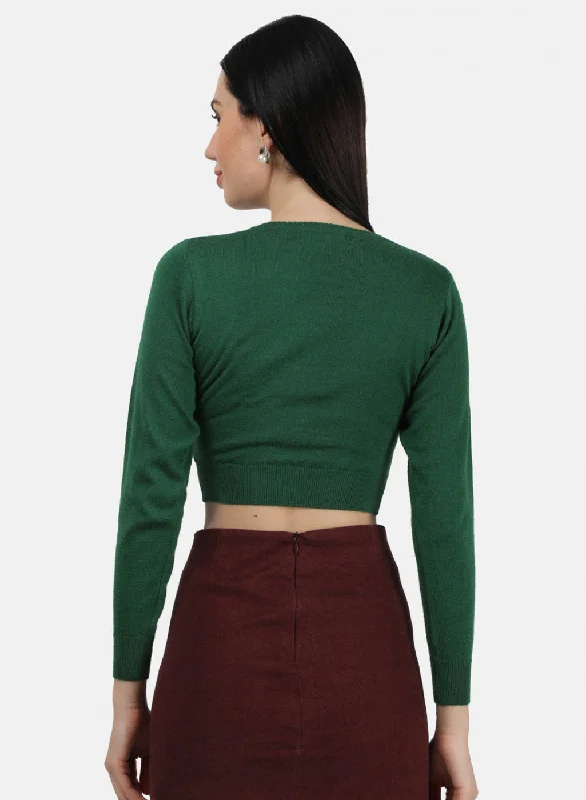 Women Green Solid Blouse