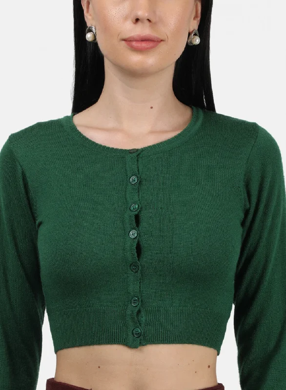 Women Green Solid Blouse