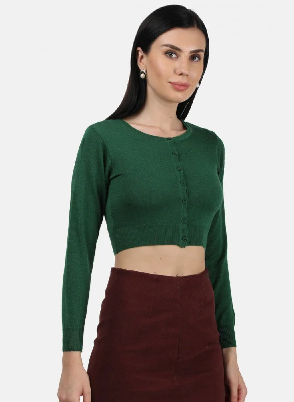 Women Green Solid Blouse