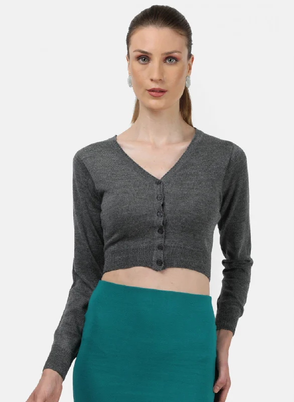 Women Grey Solid Blouse