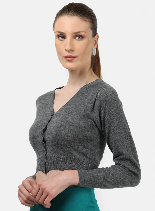 Women Grey Solid Blouse