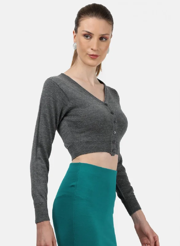 Women Grey Solid Blouse