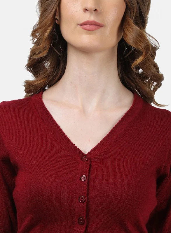 Women Maroon Solid Blouse