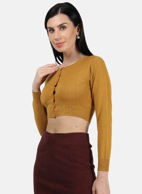 Women Mustard Solid Blouse