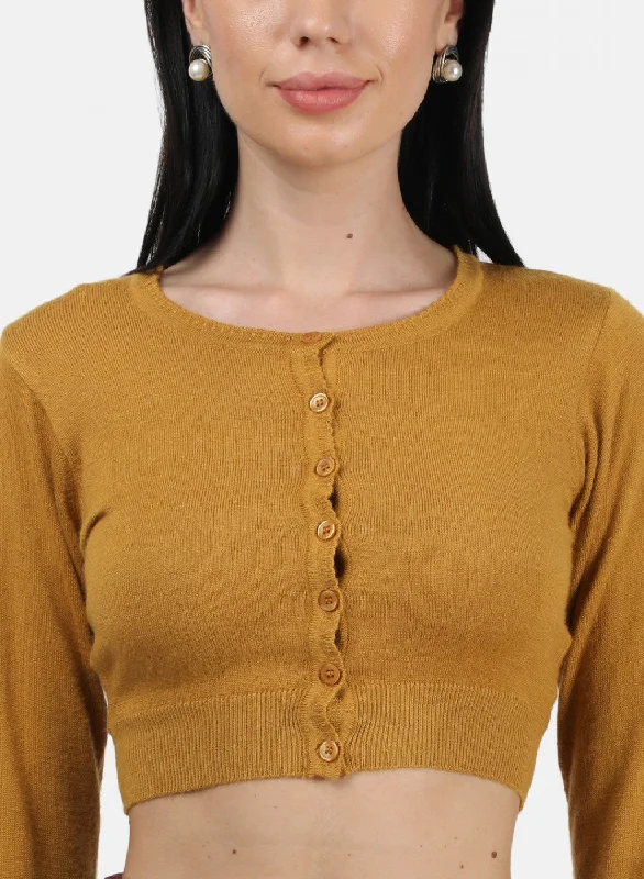 Women Mustard Solid Blouse