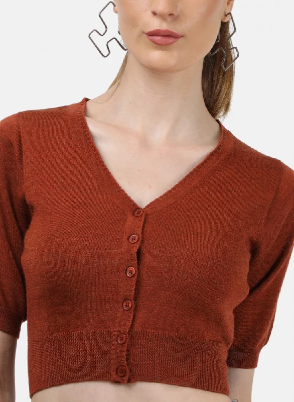 Women Orange Solid Blouse