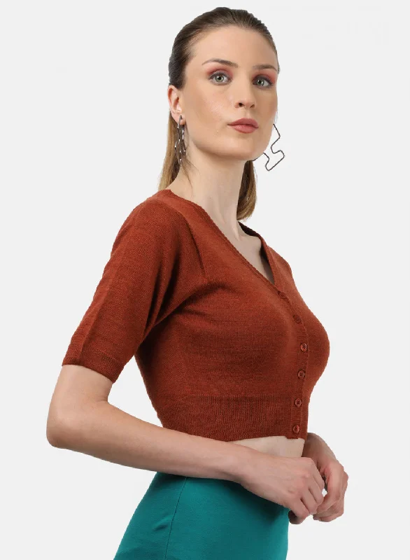 Women Orange Solid Blouse