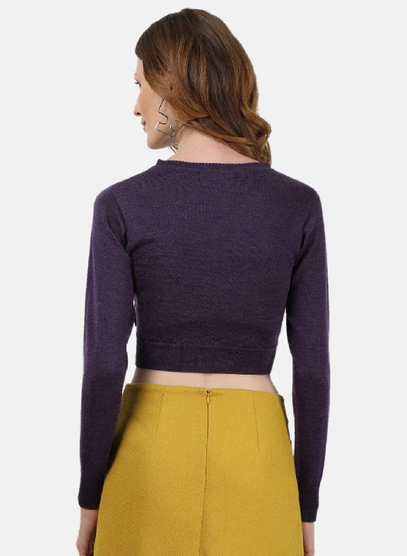 Women Purple Solid Blouse