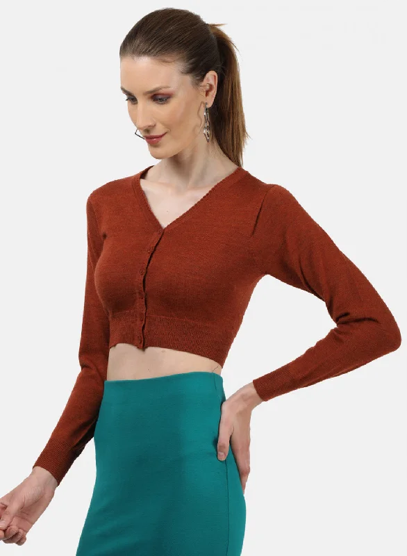 Women Rust Solid Blouse