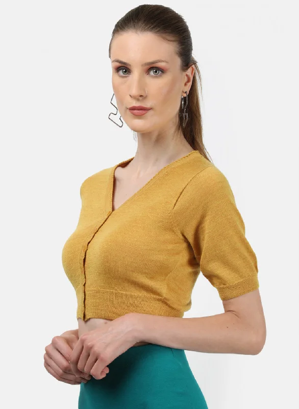 Women Yellow Solid Blouse