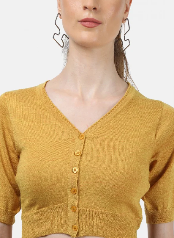 Women Yellow Solid Blouse