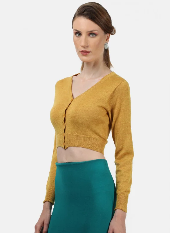 Women Yellow Solid Blouse