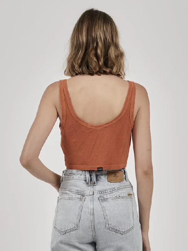 Paradise Thrills Hemp Crop Retro Tank - Dusty Clay