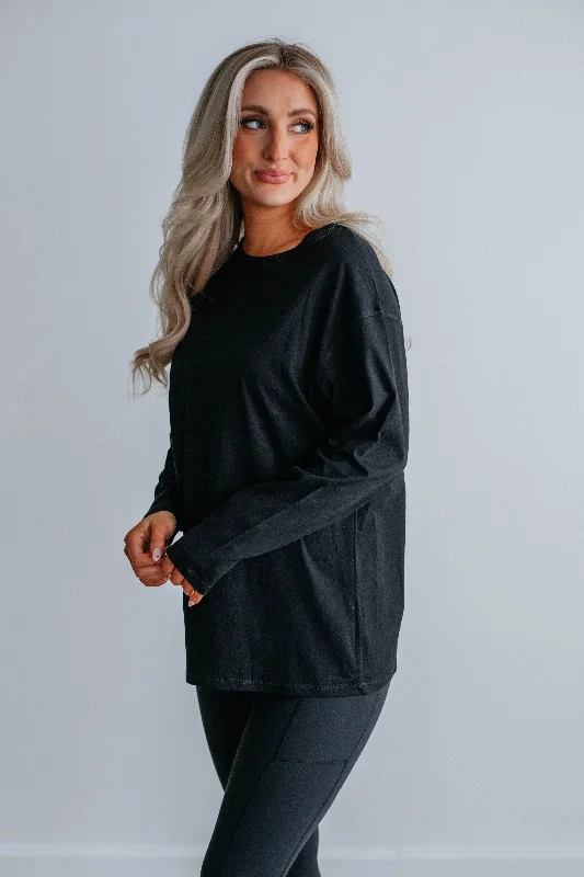 Sydelle Long Sleeve Tee - Black