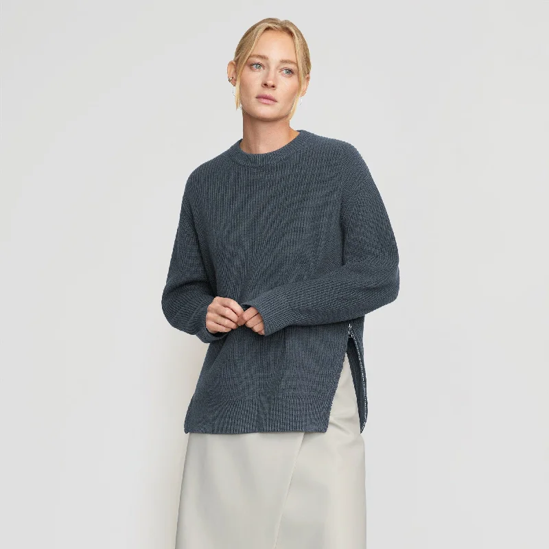 Tate Organic Cotton Side-Zip Sweater