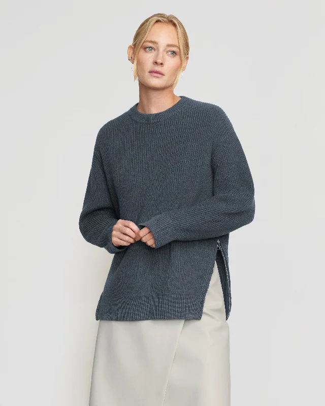 Tate Organic Cotton Side-Zip Sweater