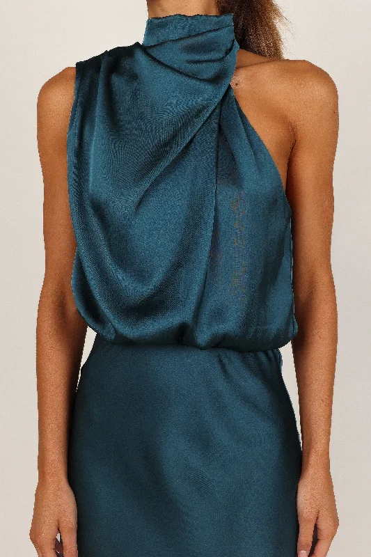 Anabelle Halter Neck Midi Dress - Teal