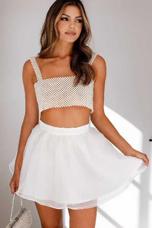 Fleur White Mini Skirt