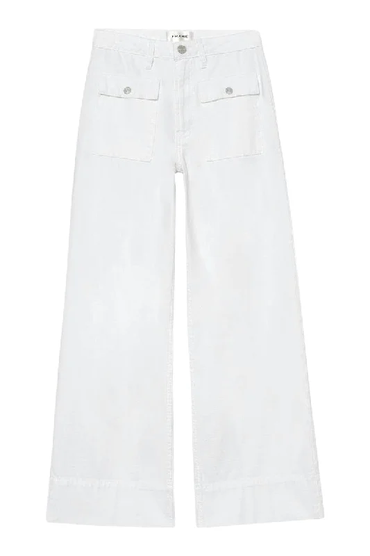 Frame Denim 70's Patch Pocket Crop Straight
 in White