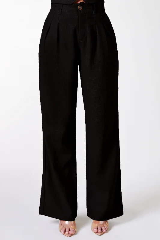 Kiva Black Linen Pants