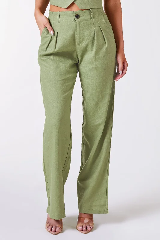 Kiva Sage Linen Pants