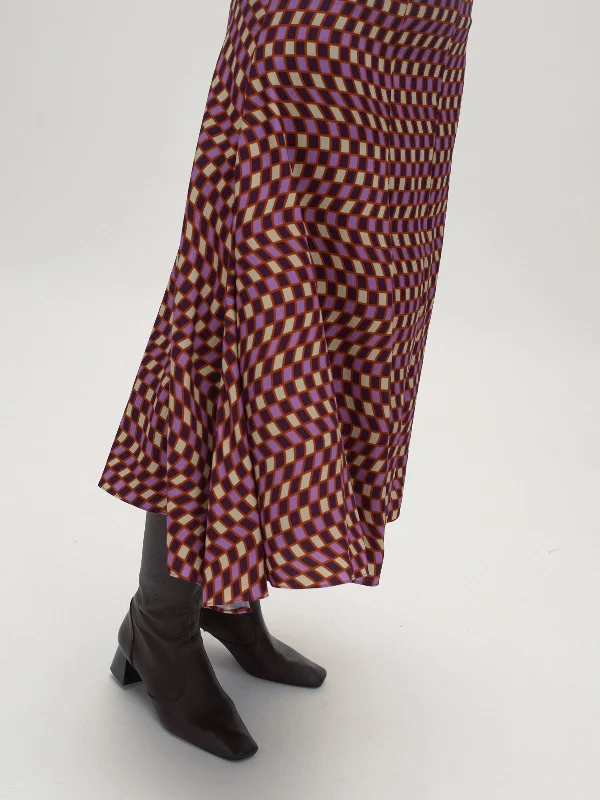 LIZZY midi skirt - checkered