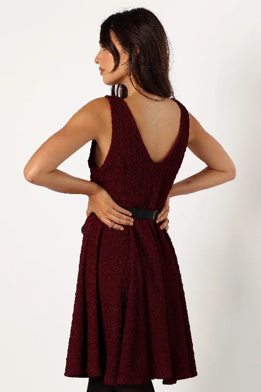 Margaret Mini Dress - Burgundy