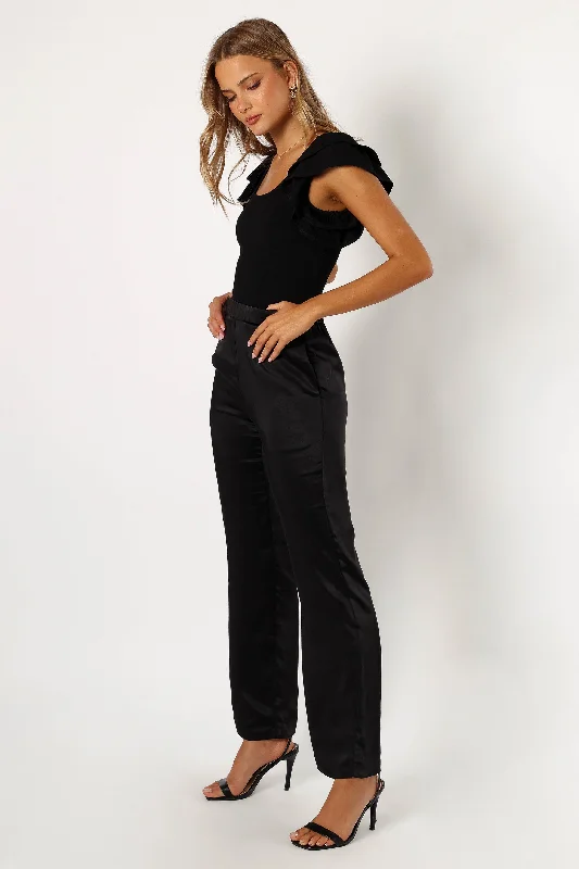 Novalee Satin Pant - Black