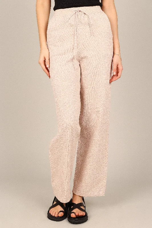 Penelope Knitted Wide Leg Lounge Pants - Taupe