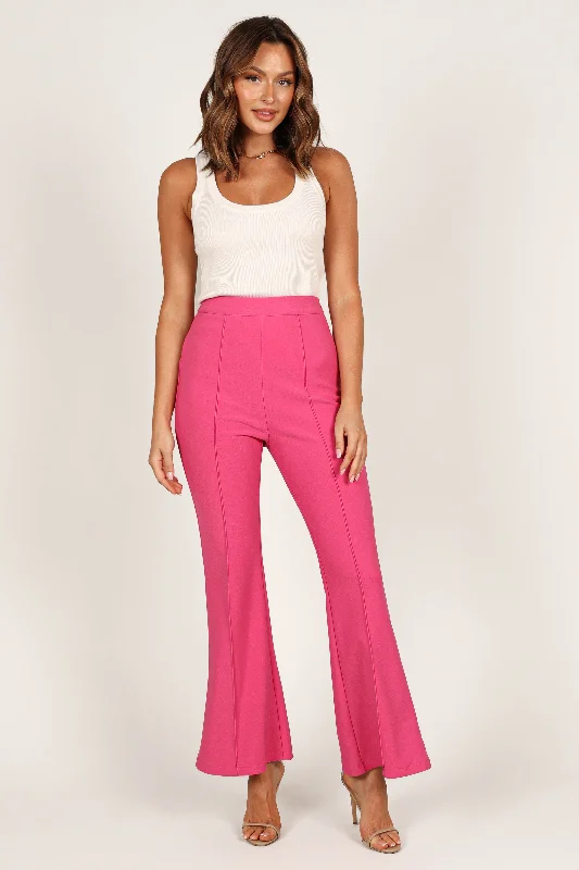 Rutherford Flared Ponte Pant - Fuchsia