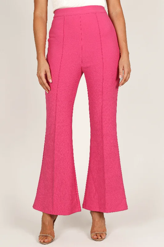 Rutherford Flared Ponte Pant - Fuchsia