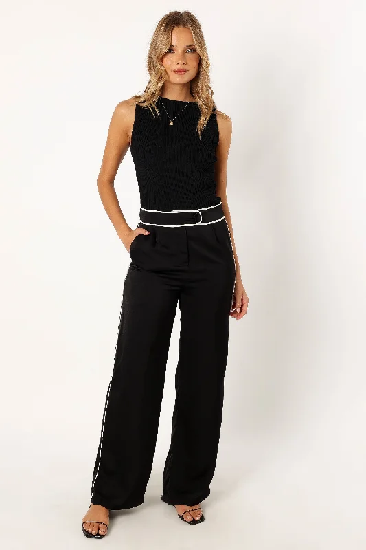 Uriah Wide Leg Pants - Black